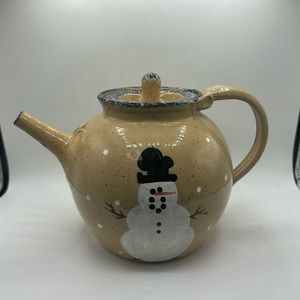 Three Rivers Pottery Teapot snowman
